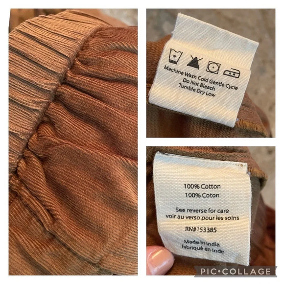 Voloshin Wren Corduroy Cropped Pants Trousers in Camel size Large - Picture 4 of 8